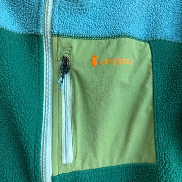 Cotopaxi Adult Small Abrazo Green Blue 1/2 Zip Mock Neck Pullover Fleece Jacket - Picture 4 of 7